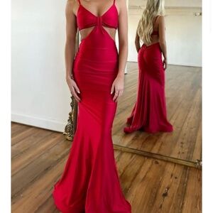 *Brand New* Red Satin Prom Dress